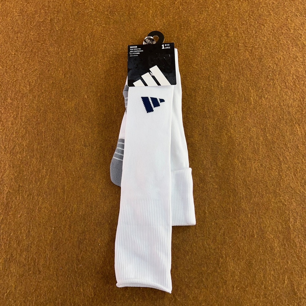 Adidas Mens Large White Team Speed Pro ClimaCool Soccer Socks NWT